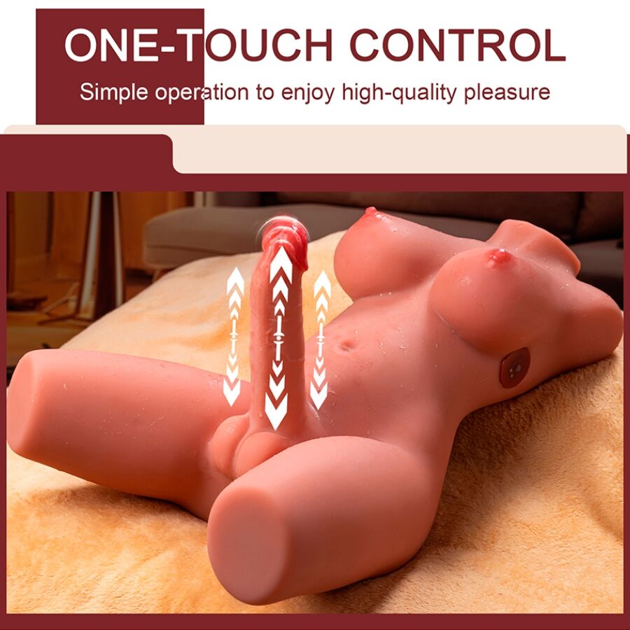XISE - MIAH LADY BOY FEMALE TORSO WITH DILDO WITH VIBRATION AND THRUSTING 55 CM - NOCTURNA DESIRES