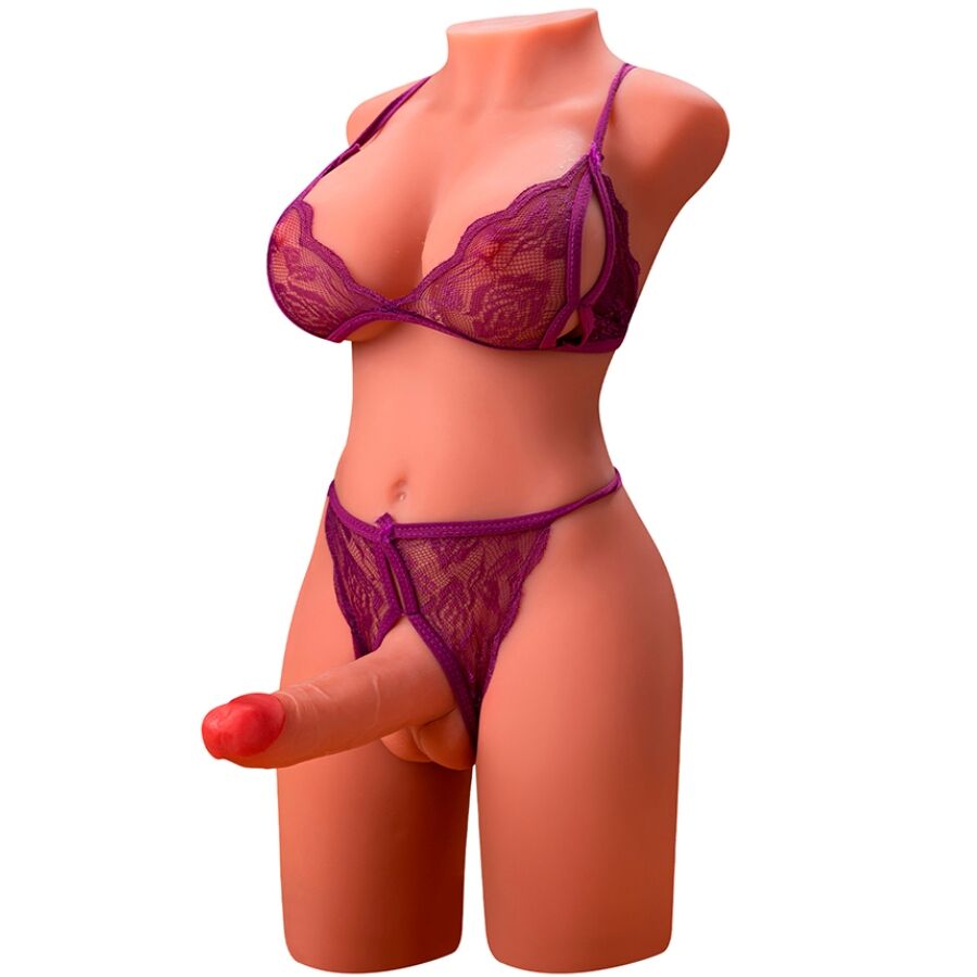 XISE - MIAH LADY BOY FEMALE TORSO WITH DILDO WITH VIBRATION AND THRUSTING 55 CM - NOCTURNA DESIRES