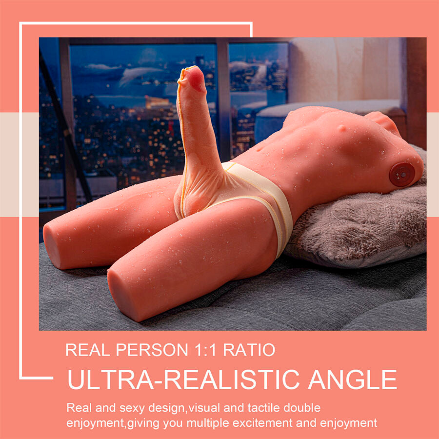 XISE - JASON HALF BODY REALISTIC MALE TORSO WITH THRUSTING AND VIBRATION 55 CM - NOCTURNA DESIRES