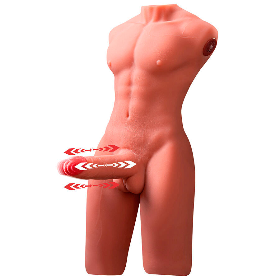 XISE - JASON HALF BODY REALISTIC MALE TORSO WITH THRUSTING AND VIBRATION 55 CM - NOCTURNA DESIRES