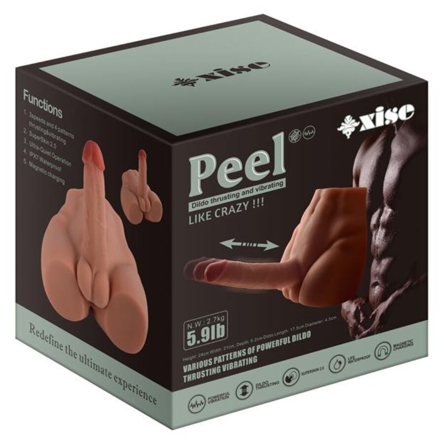 XISE - PEEL DILDO ASS REALISTIC DILDO MASTURBATOR FRONT POSITION WITH THRUSTING 17.5 CM - NOCTURNA DESIRES