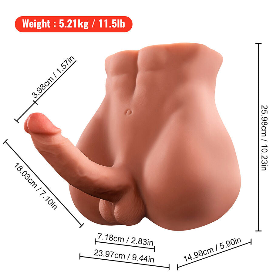 XISE - BERTLETT DILDO ASS REALISTIC DILDO AND ANUS MASTURBATOR FRONT POSITION WITH THRUSTING 18 CM - NOCTURNA DESIRES