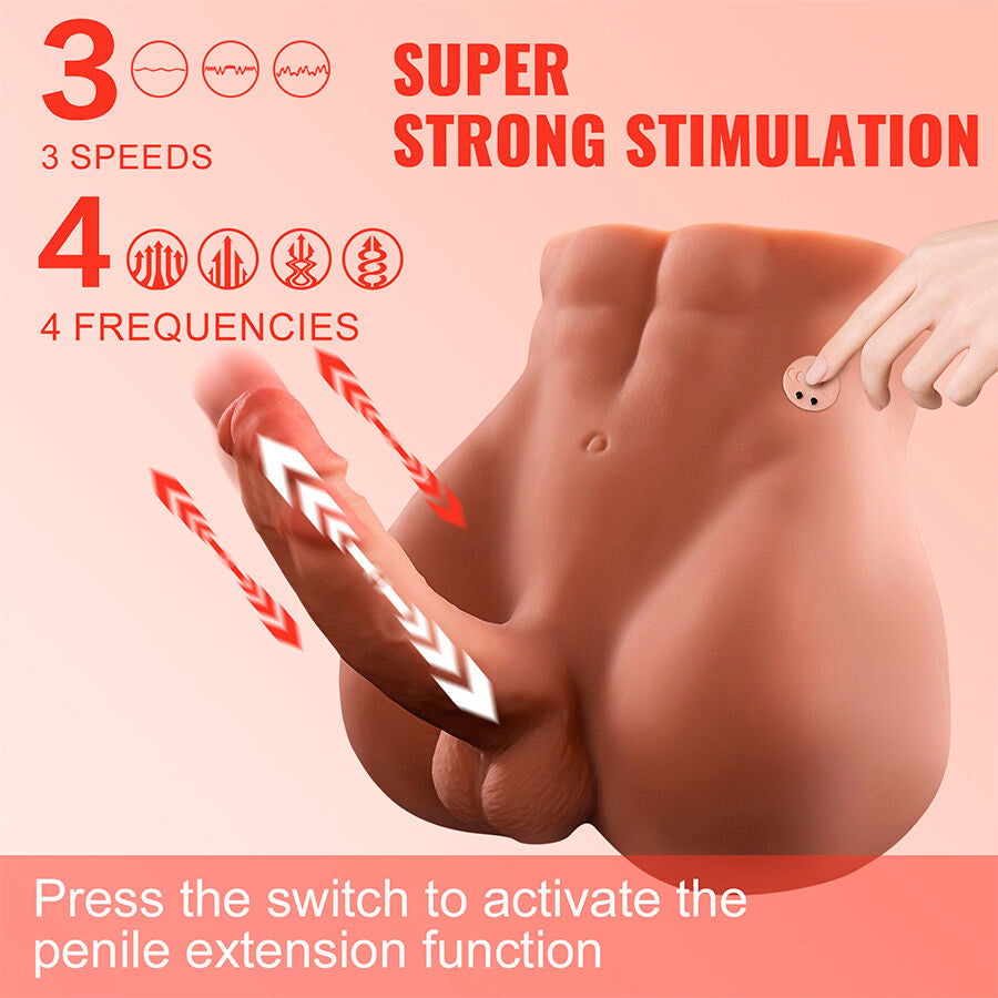 XISE - BERTLETT DILDO ASS REALISTIC DILDO AND ANUS MASTURBATOR FRONT POSITION WITH THRUSTING 18 CM - NOCTURNA DESIRES