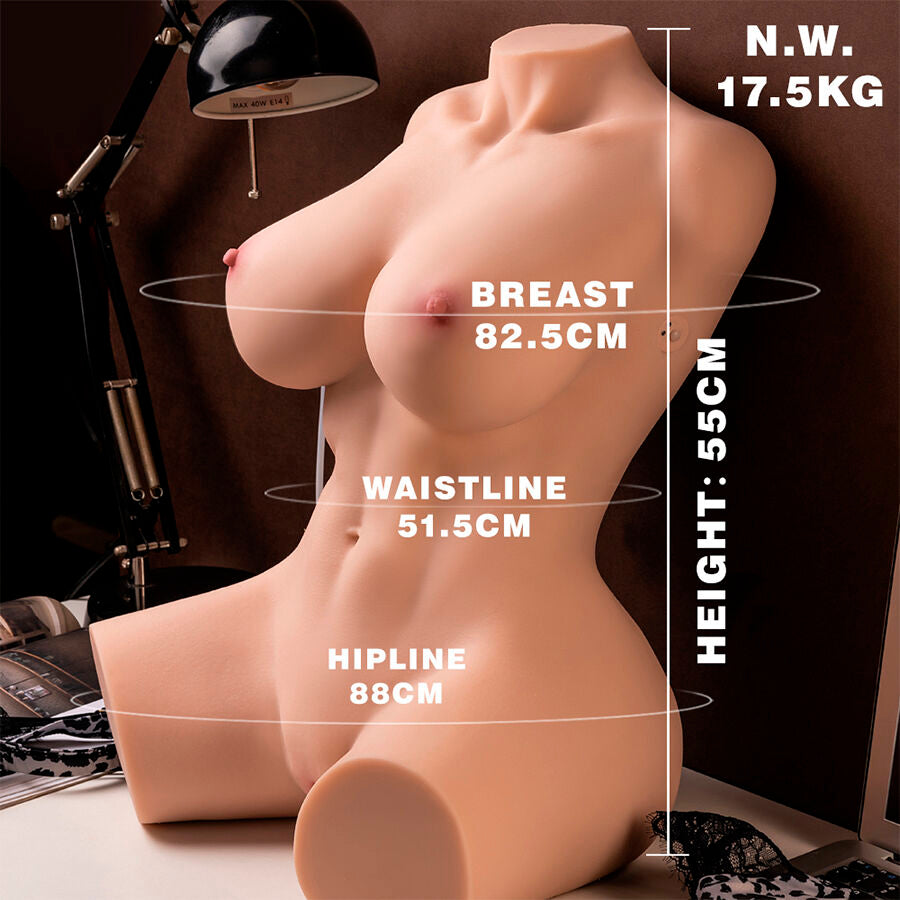 XISE - MURIEL FEMALE REALISTIC TORSO WITH THRUSTING 55 CM - NOCTURNA DESIRES