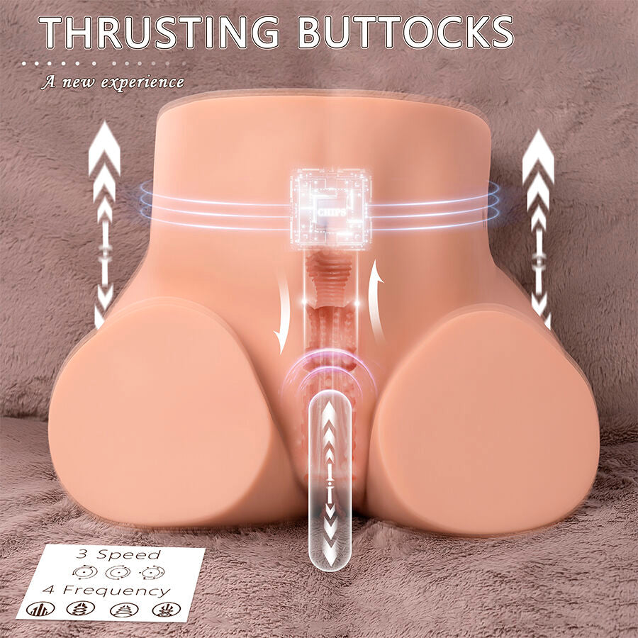 XISE - ETHEL THRUSTING REALISTIC VAGINA MASTURBATOR WITH MULTI-POSITION VIBRATION - NOCTURNA DESIRES