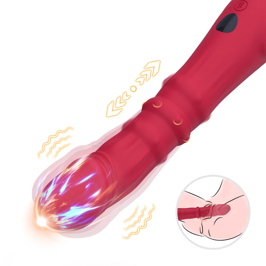 ARMONY - THERMO-ADJUSTABLE POINT A STIMULATOR VIBRATOR DILDO RED - NOCTURNA DESIRES