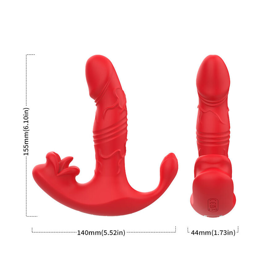 ARMONY - ANAL VIBRATOR PANTY C AND G-SPOT STIMULATOR REMOTE CONTROL RED - NOCTURNA DESIRES