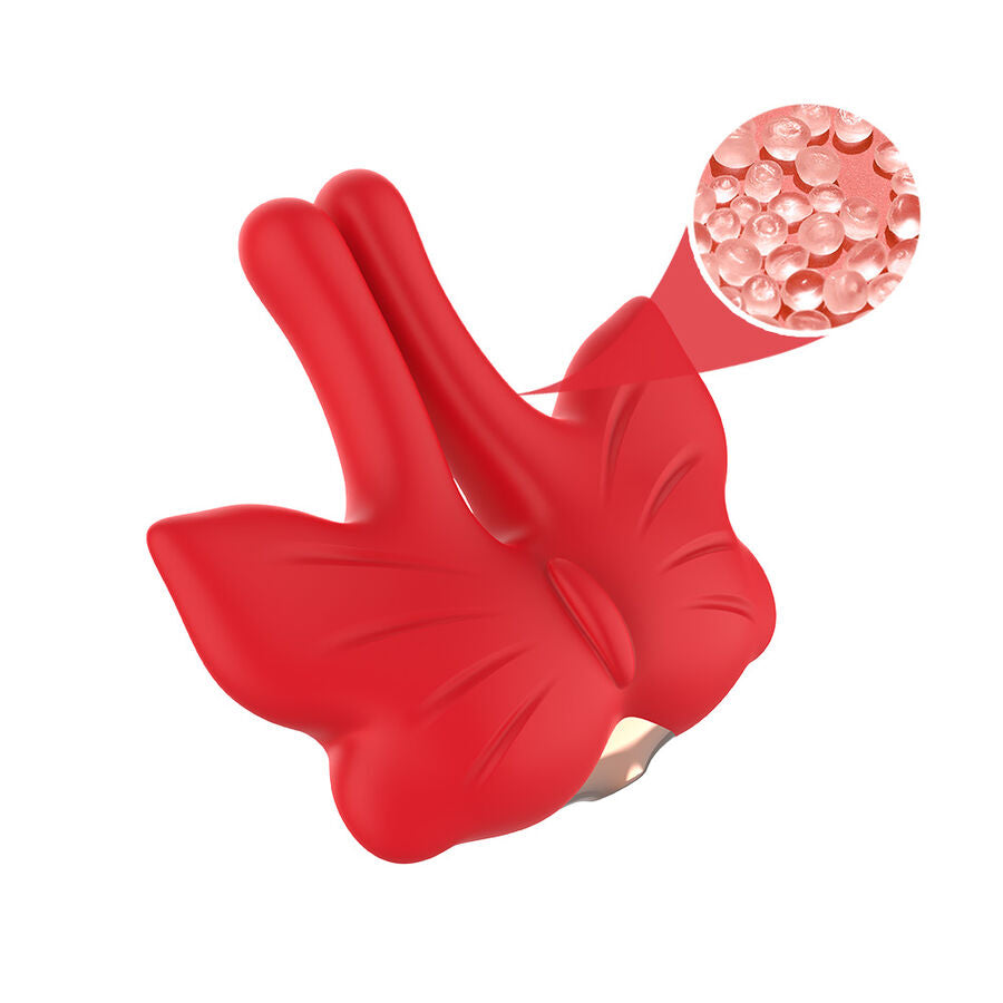 ARMONY - MAGNETIC NIPPLE CLAMPS WITH VIBRATION BUTTERFLY SHAPE RED - NOCTURNA DESIRES