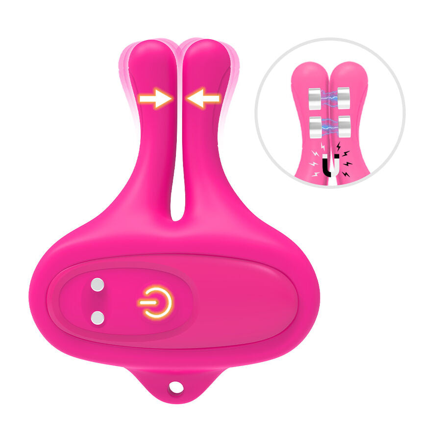 ARMONY - RABBIT SHAPE VIBRATION MAGNETIC NIPPLE CLAMPS PINK - NOCTURNA DESIRES