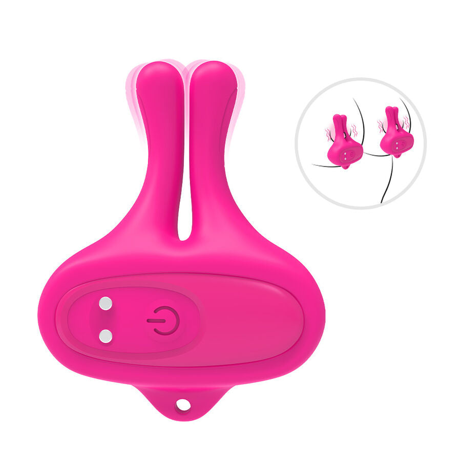 ARMONY - RABBIT SHAPE VIBRATION MAGNETIC NIPPLE CLAMPS PINK - NOCTURNA DESIRES