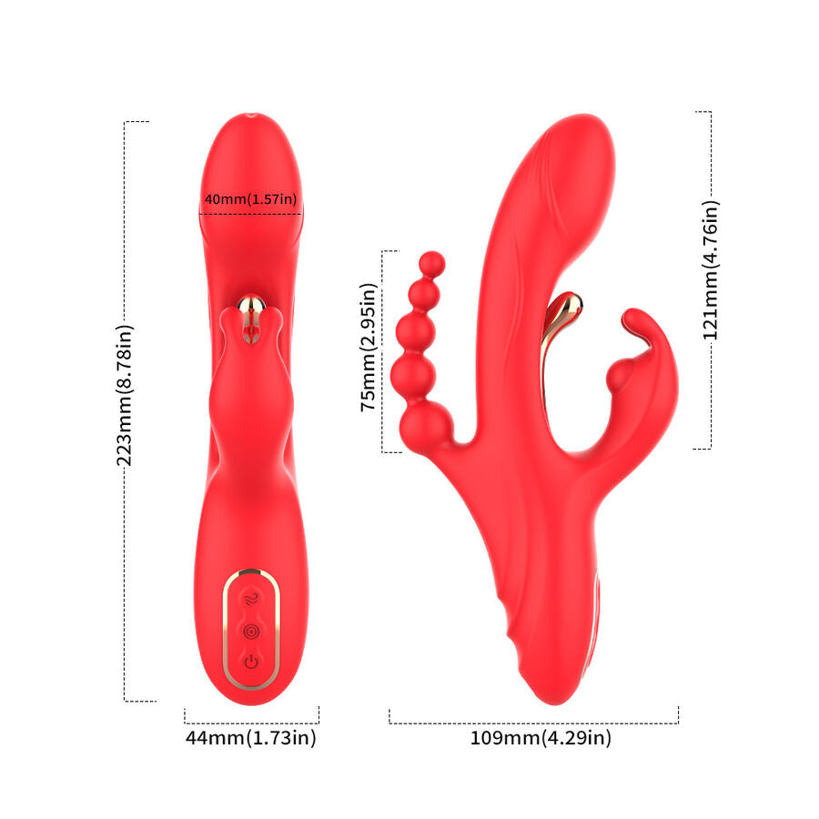 ARMONY - G-SPOT AND CLITORIS STIMULATOR VIBRATOR RED - NOCTURNA DESIRES