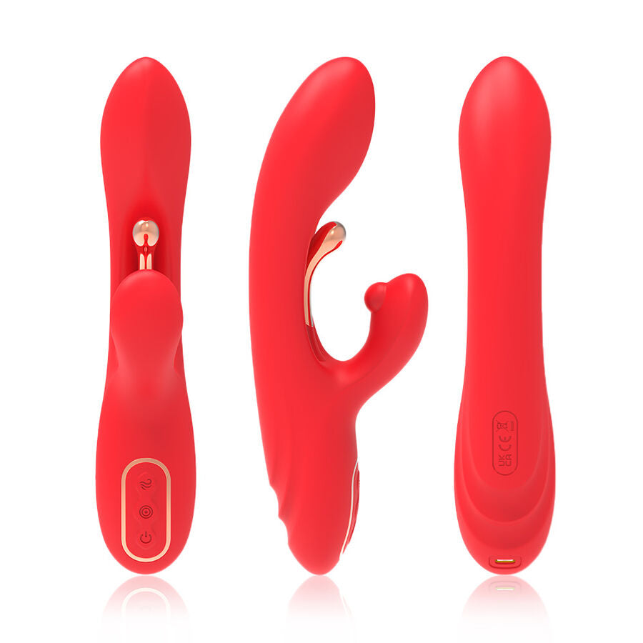 ARMONY - G-SPOT AND CLITORIS STIMULATOR VIBRATOR WITH OSCILLATING TONGUE RED - NOCTURNA DESIRES