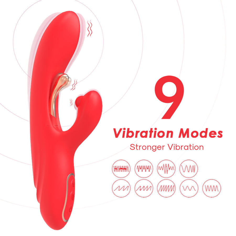 ARMONY - G-SPOT AND CLITORIS STIMULATOR VIBRATOR WITH OSCILLATING TONGUE RED - NOCTURNA DESIRES