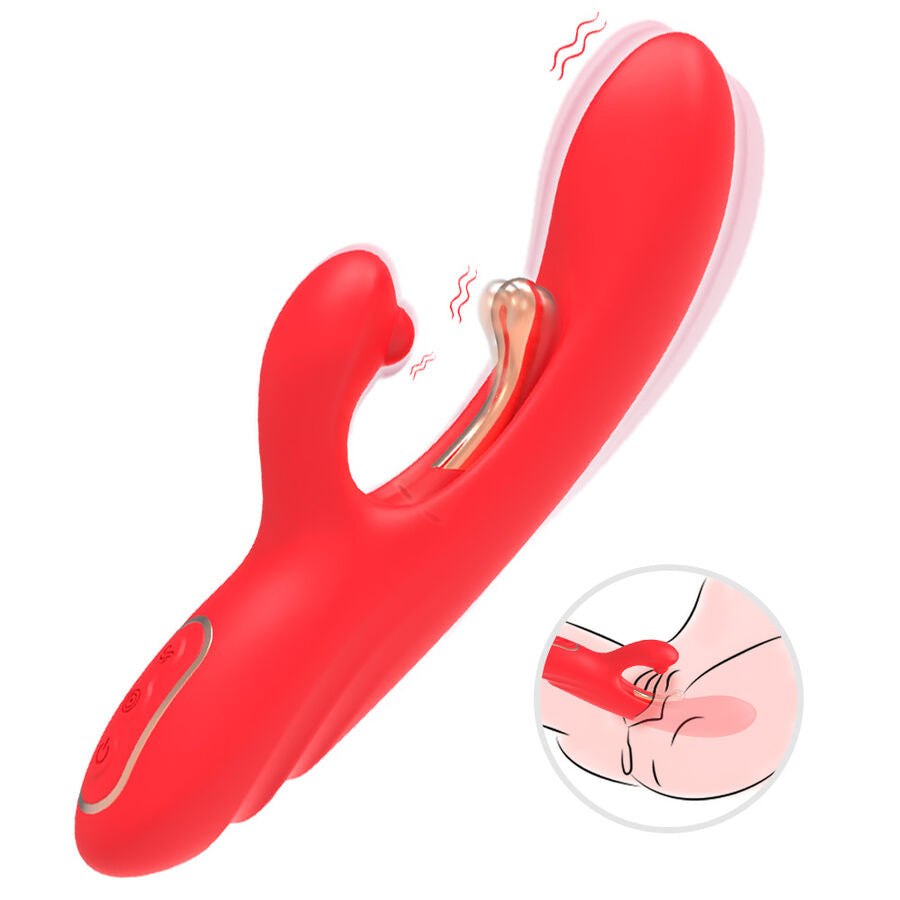 ARMONY - G-SPOT AND CLITORIS STIMULATOR VIBRATOR WITH OSCILLATING TONGUE RED - NOCTURNA DESIRES