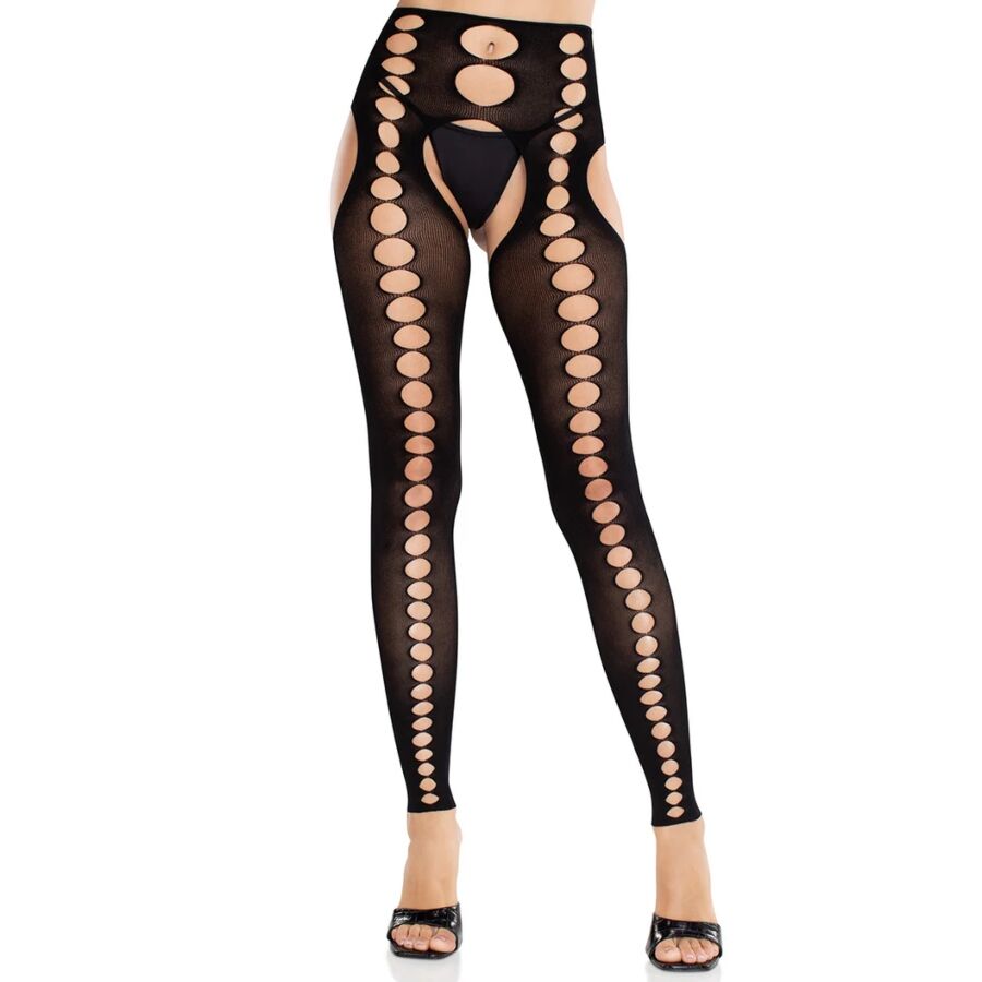 LEG AVENUE - STRAPLESS SEAMLESS OPAQUE STOCKINGS BLACK - NOCTURNA DESIRES