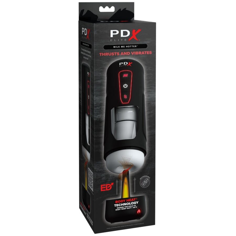 PDX ELITE - MILK ME HOTTER AUTOMATIC MASTURBATOR WITH THRUSTING AND HEAT EFFECT VIBRATION - NOCTURNA DESIRES