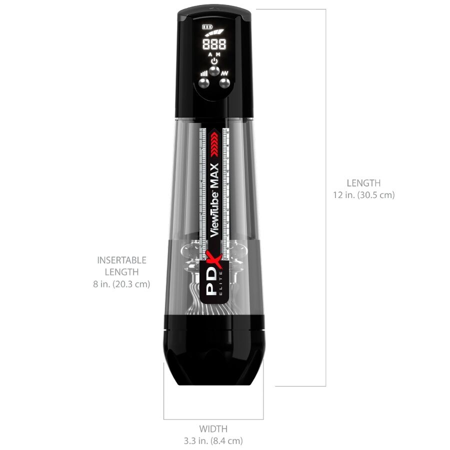 PDX ELITE - VIEWTUBE MAX VIEW AUTOMATIC MASTURNADOR WITH TRANSPARENT SUCTION - NOCTURNA DESIRES