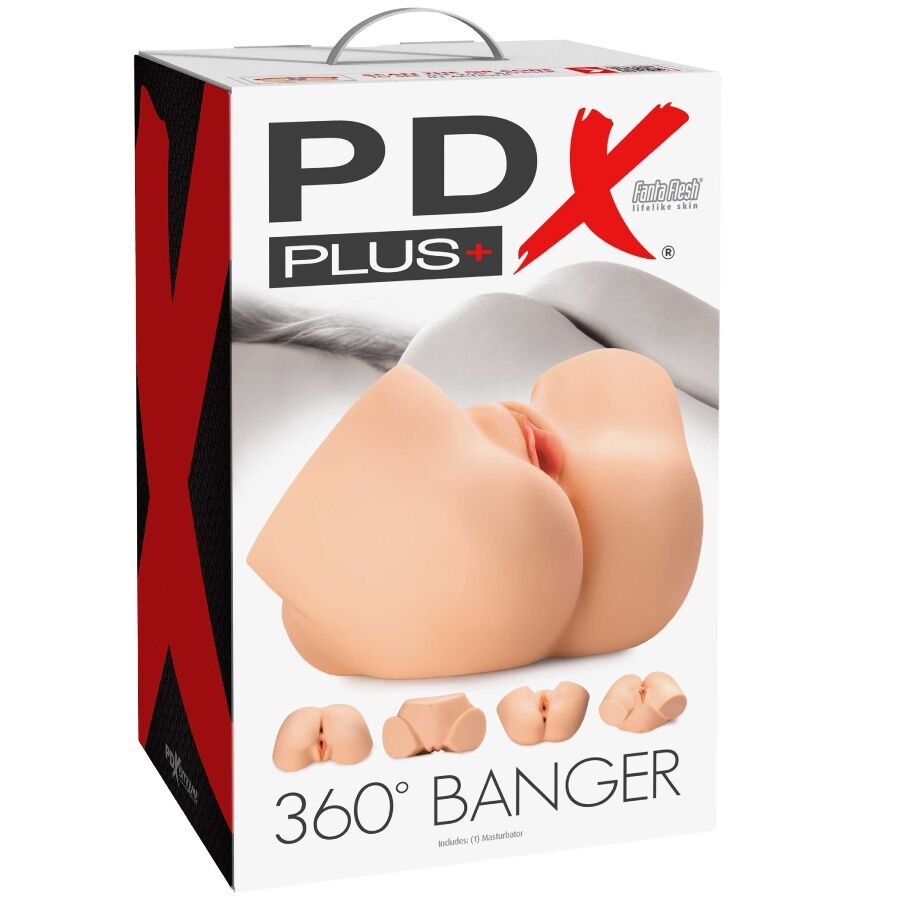 PDX PLUS - 360 BANGER REALISTIC ANAL AND VAGINA MASTURBATOR - NOCTURNA DESIRES