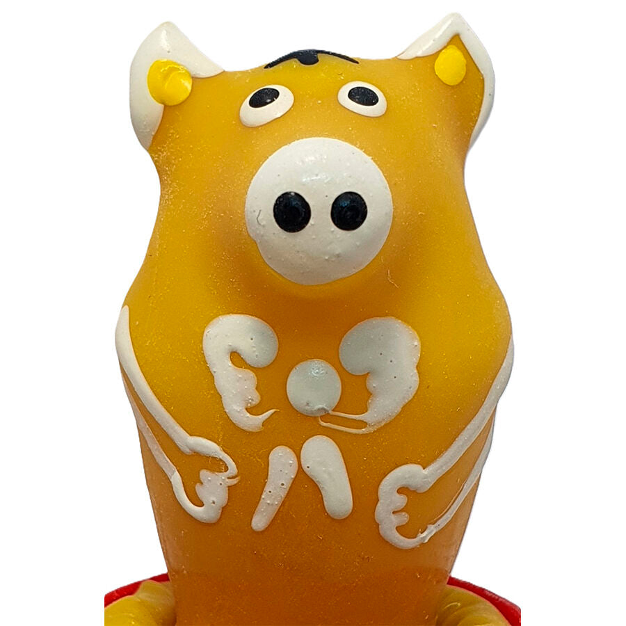 CONDOMERIE - HANDPAINTED NOVELTY CONDOMS PIG SITTING YELLOW - NOCTURNA DESIRES