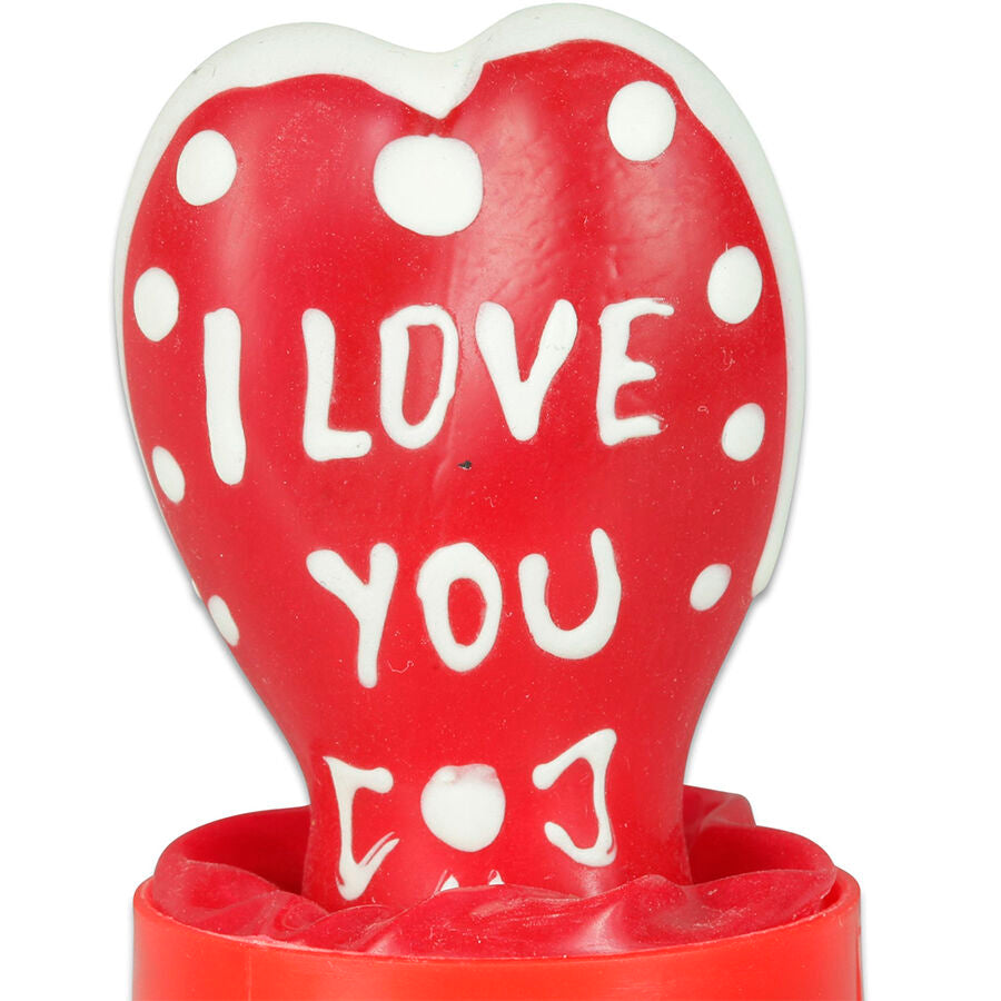 CONDOMERIE - HANDPAINTED NOVELTY CONDOMS HEART - I LOVE YOU MODEL 2 - NOCTURNA DESIRES