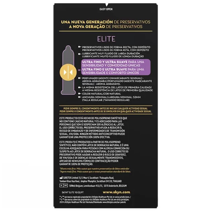 SKYN - ELITE ULTRA-THIN CONDOMS 10 UNITS - NOCTURNA DESIRES
