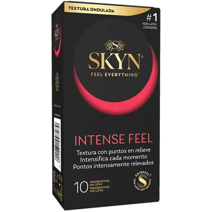 SKYN - INTENSE FEEL TEXTURED CONDOM WITH WAVY DESIGN 10 UNITS - NOCTURNA DESIRES