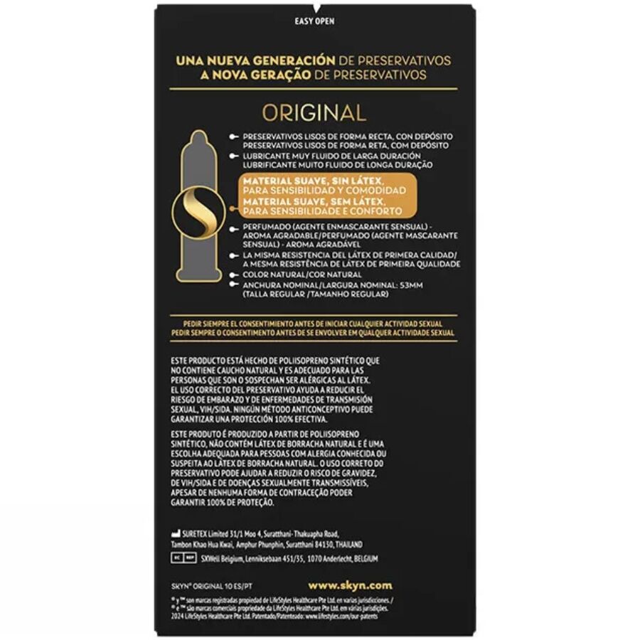SKYN - ORIGINAL CONDOM NATURAL SENSATION 10 UNITS - NOCTURNA DESIRES
