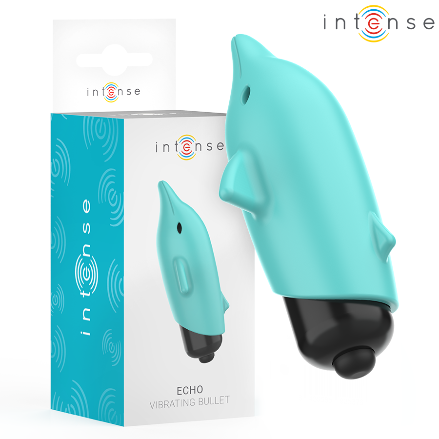 INTENSE - ECHO VIBRATING BULLET DOLPHIN BLUE 8 X 4.7 CM - NOCTURNA DESIRES