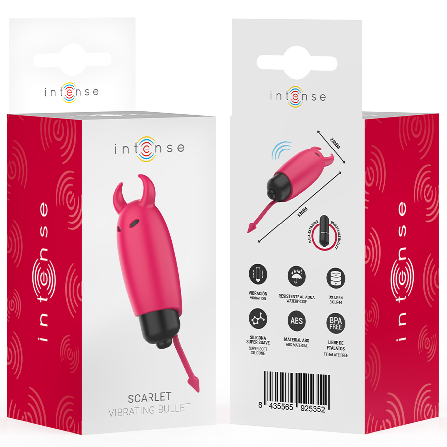 INTENSE - SCARLET VIBRATING BULLET RED DEMON 9.3 X 2.4 CM - NOCTURNA DESIRES