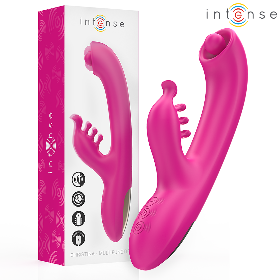 INTENSE - CHRISTINA MULTIFUNCTION RABBIT VIBRATOR 22.5 CM PINK - NOCTURNA DESIRES