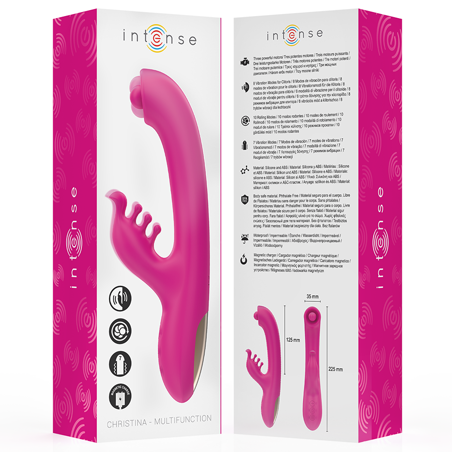 INTENSE - CHRISTINA MULTIFUNCTION RABBIT VIBRATOR 22.5 CM PINK - NOCTURNA DESIRES