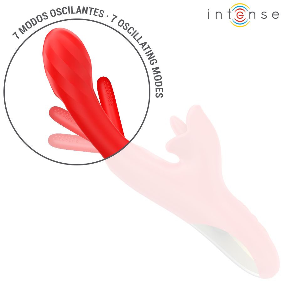 INTENSE - JESSICA MULTIFUNCTION VIBRATOR CLITORIS STIMULATION 24.8 CM RED - NOCTURNA DESIRES