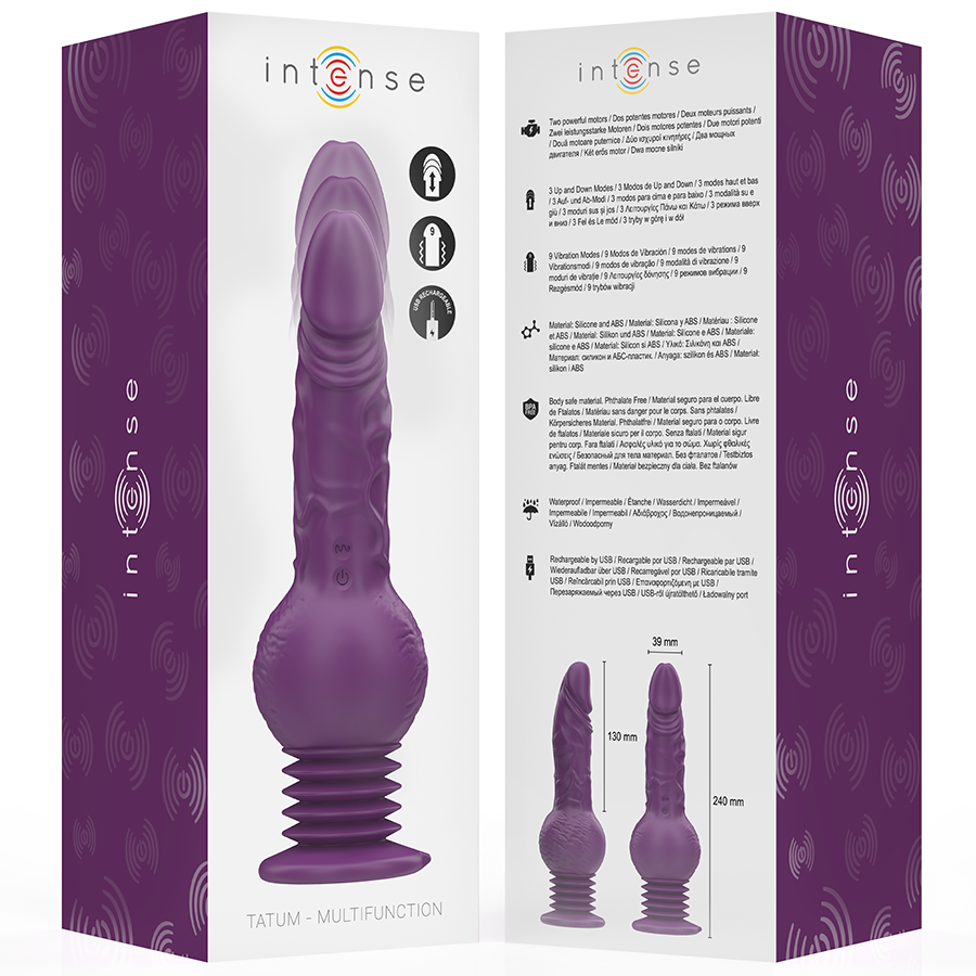 INTENSE - TATUM MULTIFUNCTION VIBRATOR WITH UP AND DOWN VIBRATION 24 CM PURPLE - NOCTURNA DESIRES