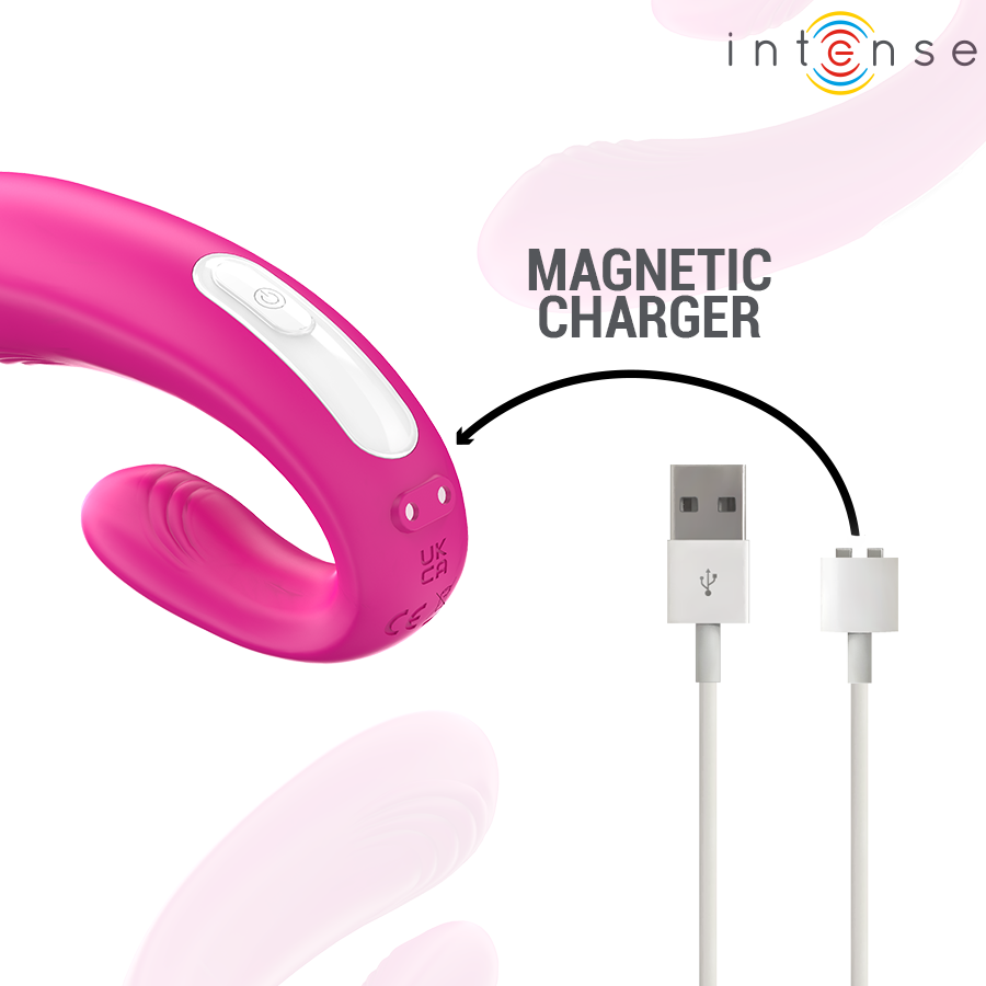 INTENSE - JANET DUAL U-SHAPED STIMULATOR AND VIBRATOR WITH REMOTE CONTROL PINK - NOCTURNA DESIRES