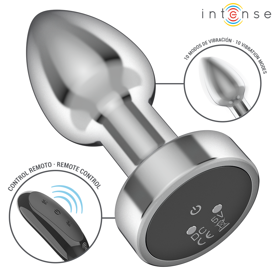INTENSE - ANAL PLUG 10 VIBRATIONS METAL WITH REMOTE CONTROL S - NOCTURNA DESIRES