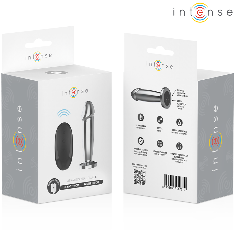 INTENSE - ANAL PLUG 10 VIBRATIONS METAL DILDO WITH REMOTE CONTROL S - NOCTURNA DESIRES