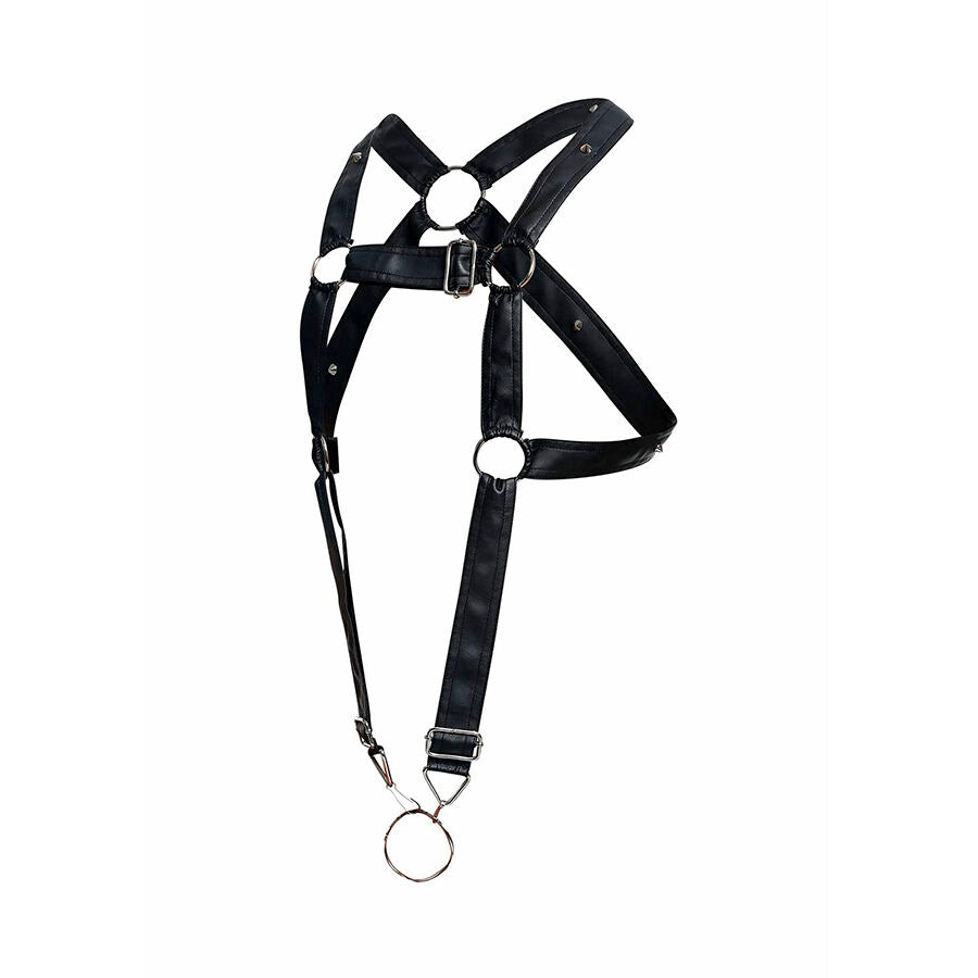 MOB - DNGEON BLACK CROSSED PENIS HARNESS ONE SIZE - NOCTURNA DESIRES