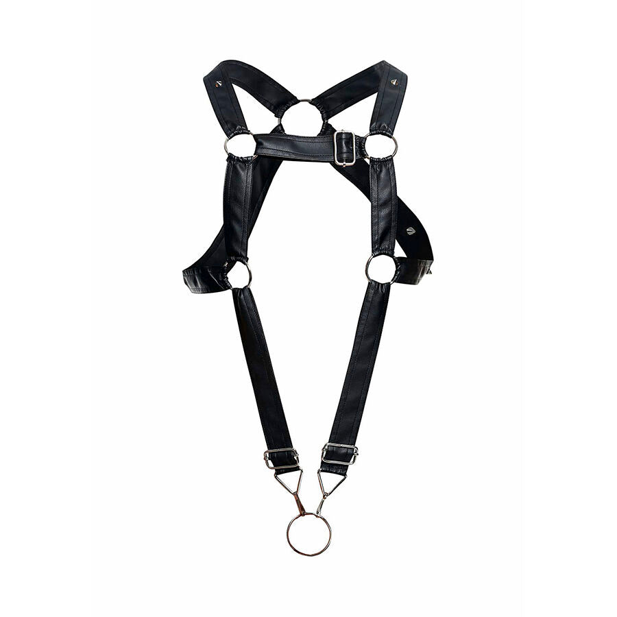 MOB - DNGEON BLACK CROSSED PENIS HARNESS ONE SIZE - NOCTURNA DESIRES