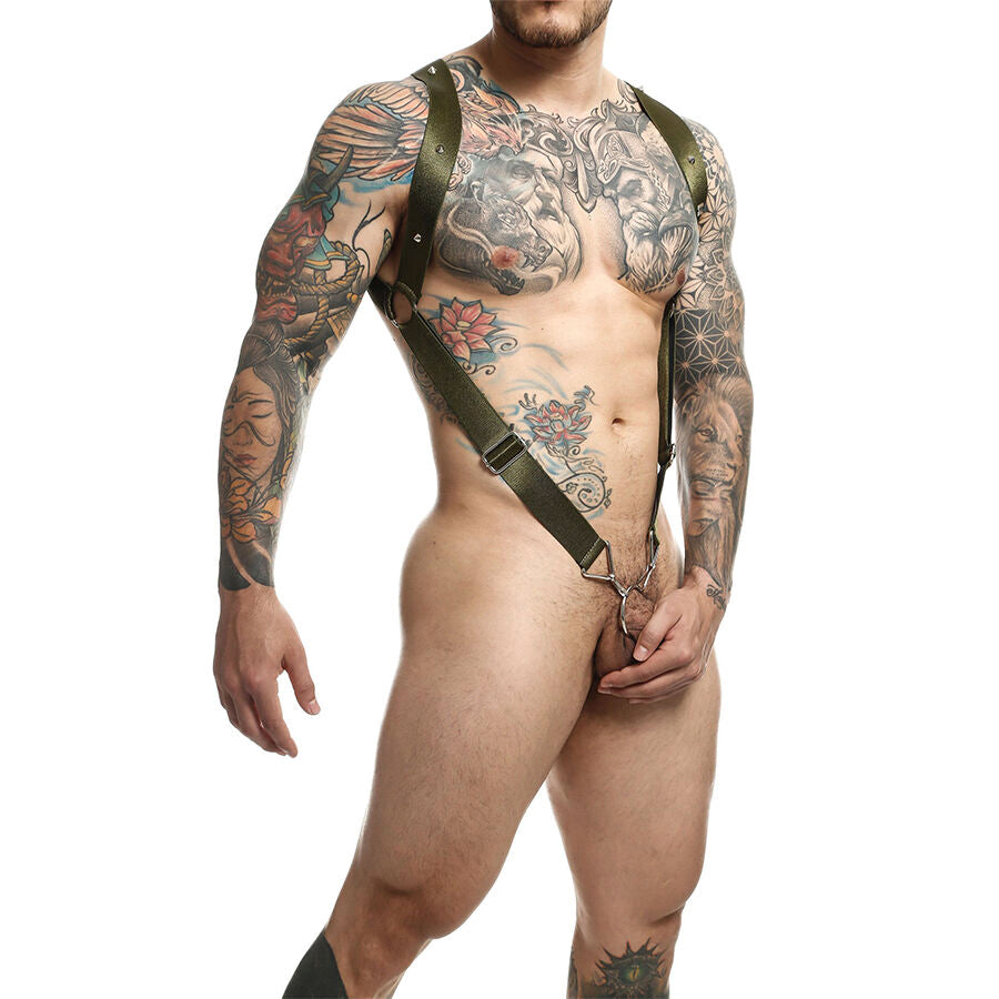 MOB - DNGEON GREEN STRAIGHT BACK HARNESS ONE SIZE - NOCTURNA DESIRES