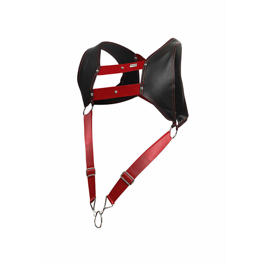 MOB - DNGEON HARNESS WITH RED PENIS RING ONE SIZE - NOCTURNA DESIRES