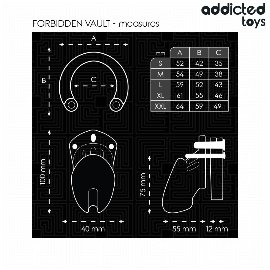 ADDICTED TOYS LOCKED - FORBIDDEN VAULT PENIS CAGE 10 CM - NOCTURNA DESIRES