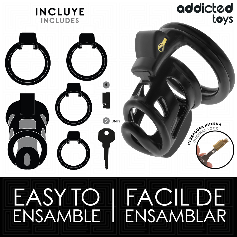ADDICTED TOYS LOCKED - GILDEN CAGE SILICONE PENIS CAGE 8.5 CM - NOCTURNA DESIRES