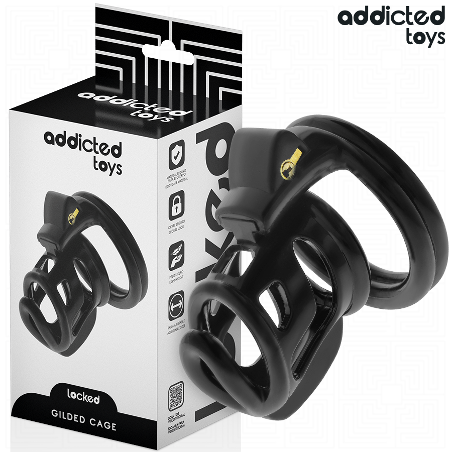 ADDICTED TOYS LOCKED - GILDEN CAGE SILICONE PENIS CAGE 8.5 CM - NOCTURNA DESIRES