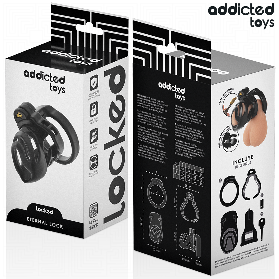 ADDICTED TOYS LOCKED - ETERNAL LOCK PENIS CAGE 9 CM - NOCTURNA DESIRES