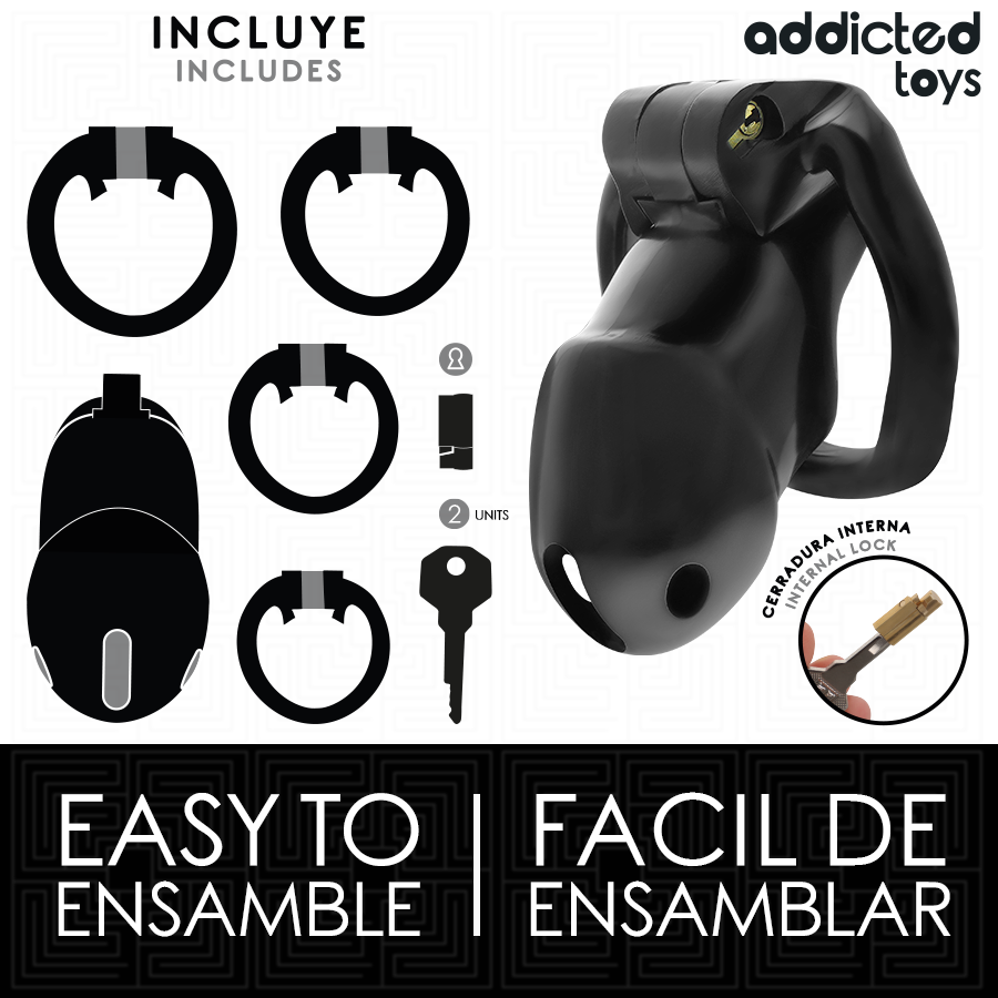 ADDICTED TOYS LOCKED - MINDNIGHT CELL PENIS CAGE SIZE M - NOCTURNA DESIRES