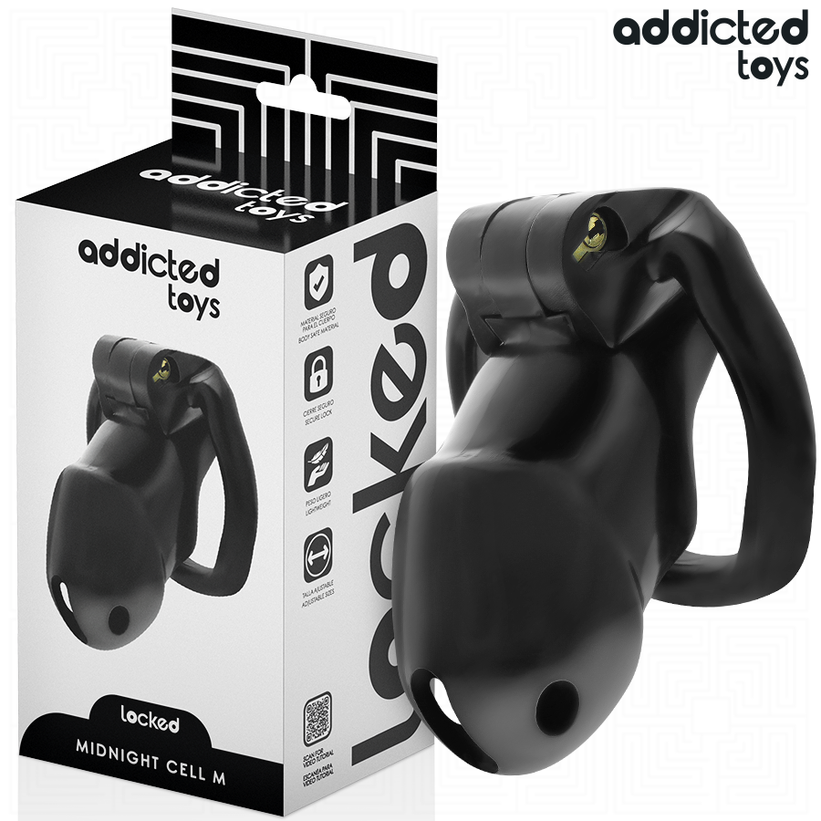 ADDICTED TOYS LOCKED - MINDNIGHT CELL PENIS CAGE SIZE M - NOCTURNA DESIRES