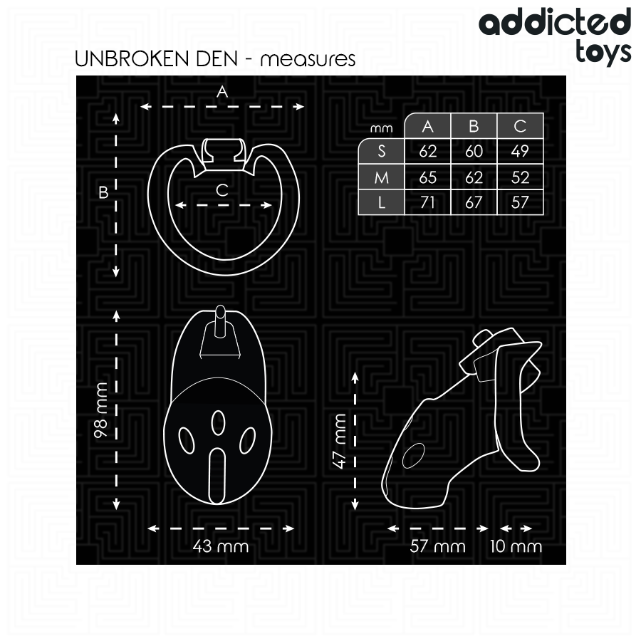 ADDICTED TOYS LOCKED - UNBROKEN DEN PENIS CAGE 9.8 CM - NOCTURNA DESIRES