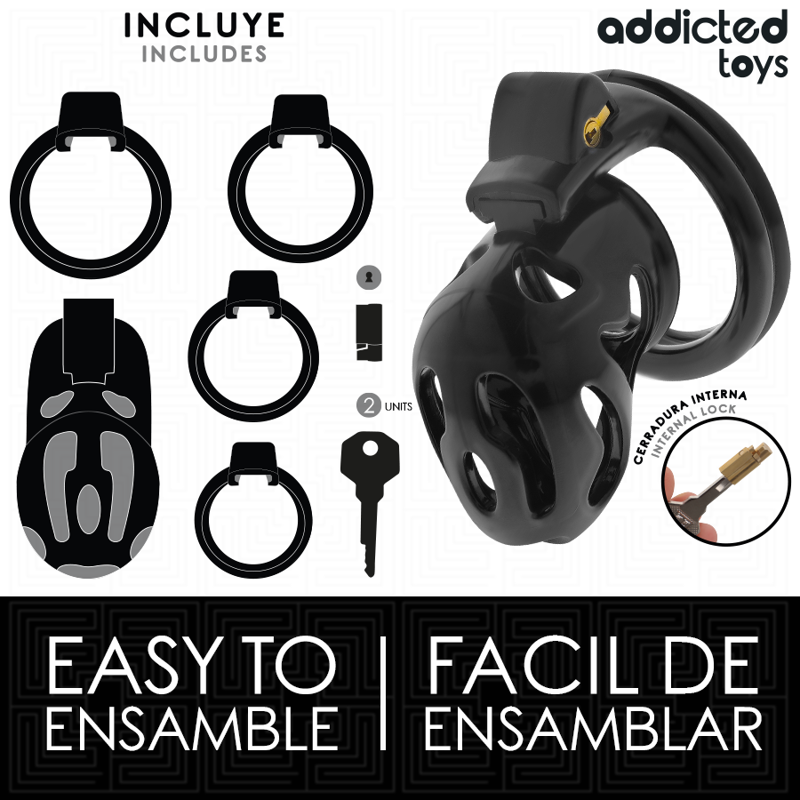 ADDICTED TOYS LOCKED - SEALED CRYPT PENIS CAGE 8 CM - NOCTURNA DESIRES