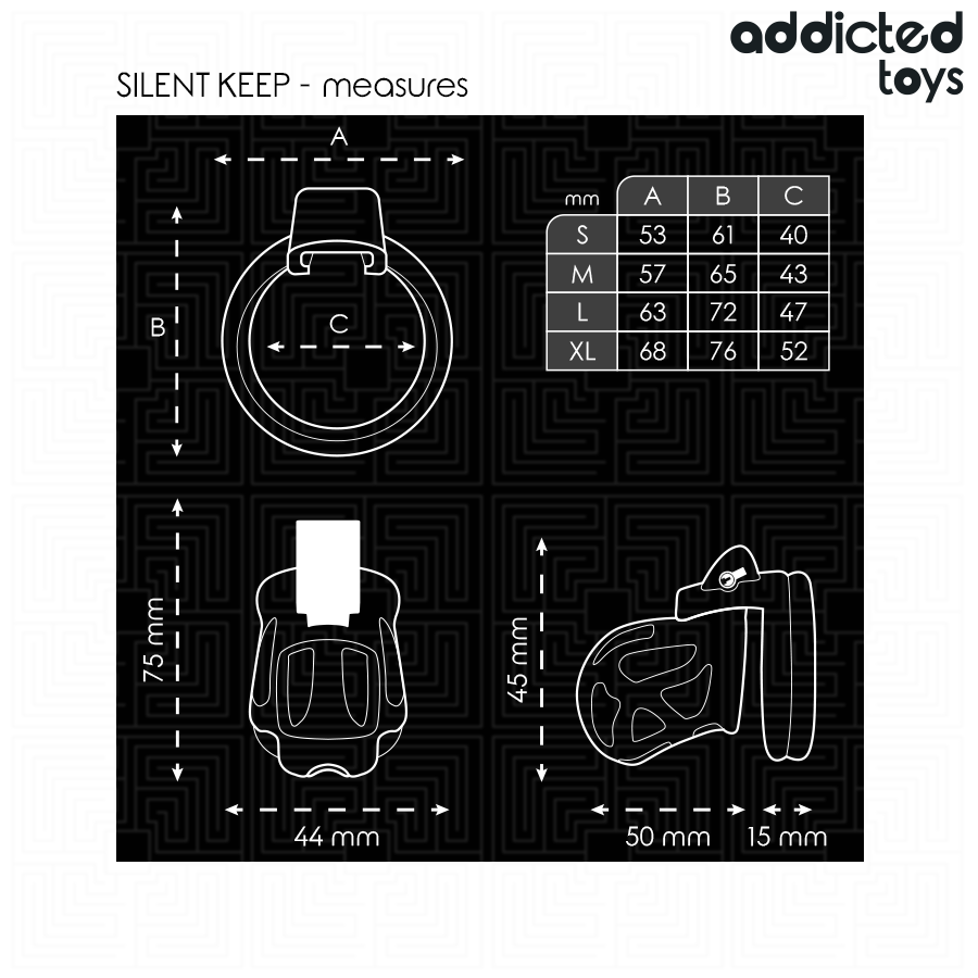 ADDICTED TOYS LOCKED - SILENT KEEP PENIS CAGE 7.5 CM - NOCTURNA DESIRES