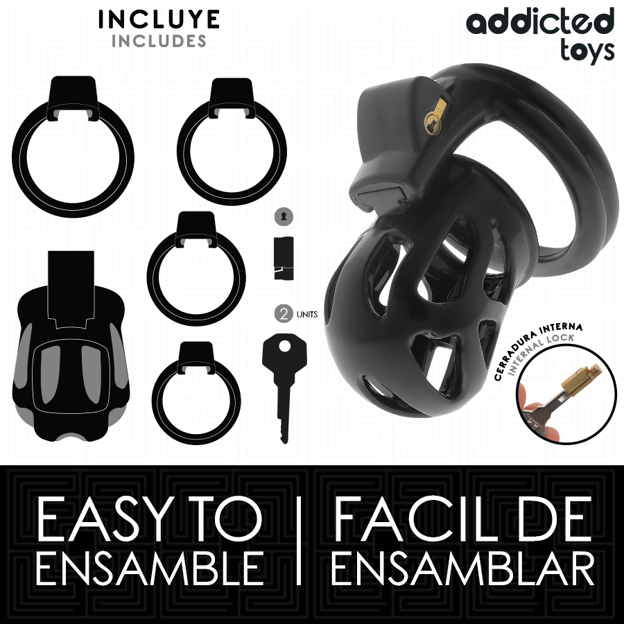 ADDICTED TOYS LOCKED - SILENT KEEP PENIS CAGE 7.5 CM - NOCTURNA DESIRES